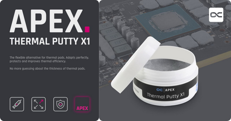 АльфаКул запустив нову рідинну теплопрокладку – Apex Thermal Putty X1