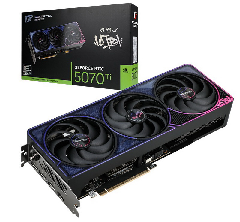 Колірна компанія представила відеокарту iGame GeForce RTX 5070 Ti Ultra Z Black OC з від’ємом живлення GC‑HPWR, який можна знімати