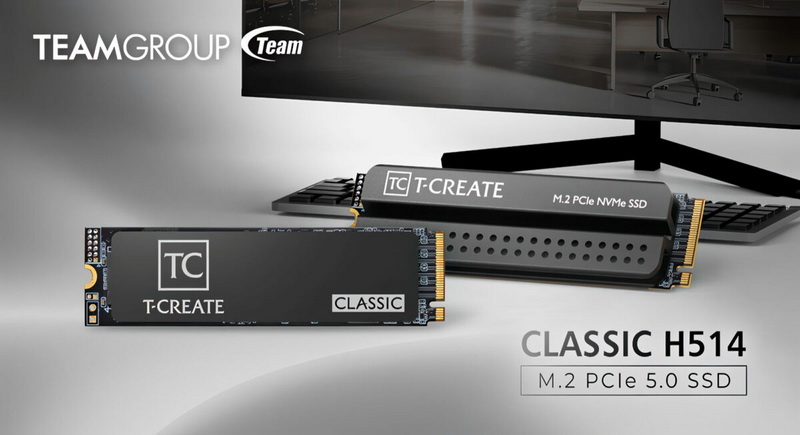 Компанія TeamGroup випустила SSD T‑Create Classic H514 PCIe 5.0, призначений для локальних навантажень ШІ: обсяг до 4 ТБ і швидкість читання до 14 200 МБ/с