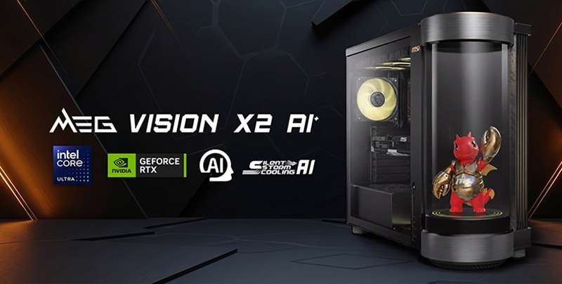 MSI презентувала ігрову систему MEG Vision X2 AI+ з голографічним екраном та вбудованим ІІ-асистентом