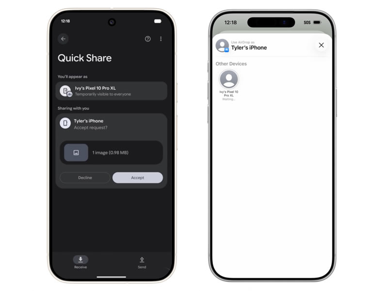 Google незабаром дозволить смартфонам Android передавати файли безпосередньо на iPhone за допомогою AirDrop