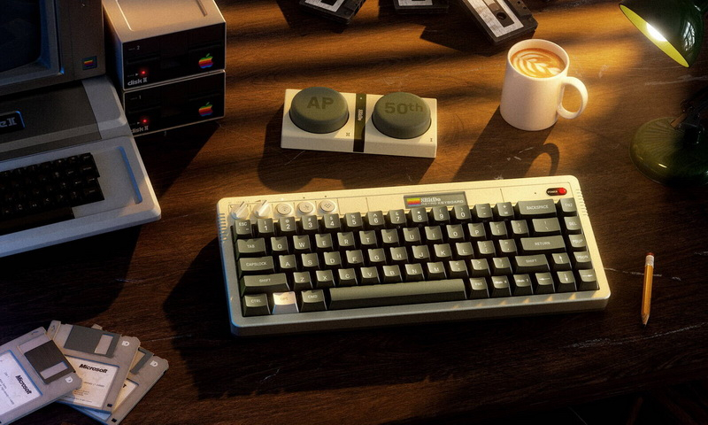Ретро‑стильна механічна клавіатура 8BitDo Retro 68 AP50 коштує 500 доларів і натхненна Apple II