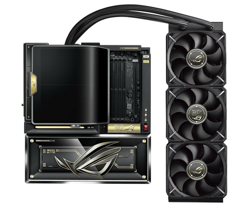 Asus інтегрувала у преміальну материнську плату ROG Crosshair X870E Edition 20 гігантський OLED‑екран і 360‑мм SJO.