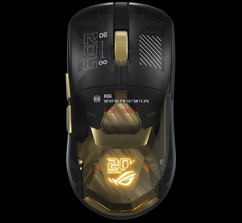 Асус випустила ігрову мишку ROG Harpe II Extreme Edition 20 – прозорий корпус, позолота та ціна 260 доларів.