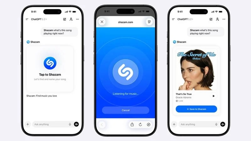 ЧатГПТ тепер вміє визначати мелодії завдяки вбудованому Shazam.
