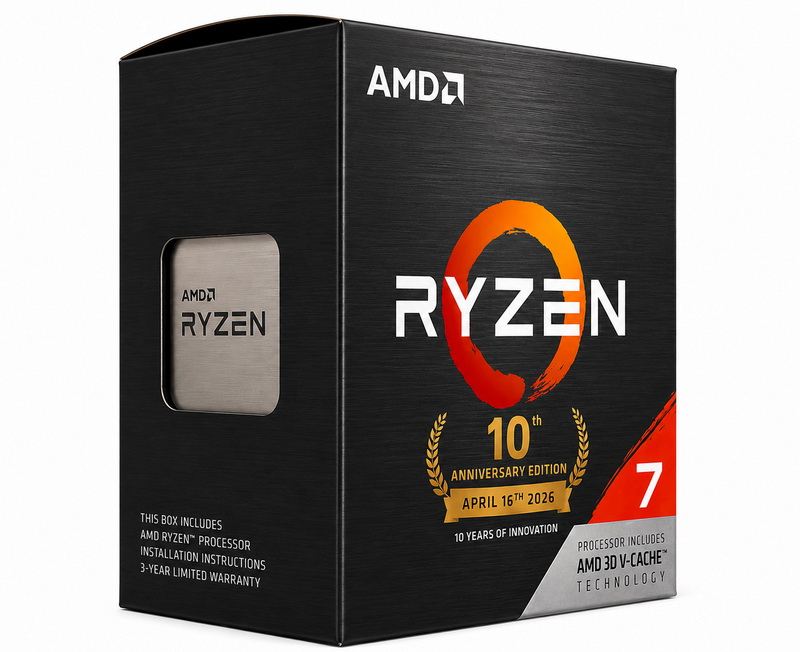 Ryzen 7 5800X3D AM4 10‑річна ювілеєва версія тепер доступна в Індії за ціною 310 доларів.